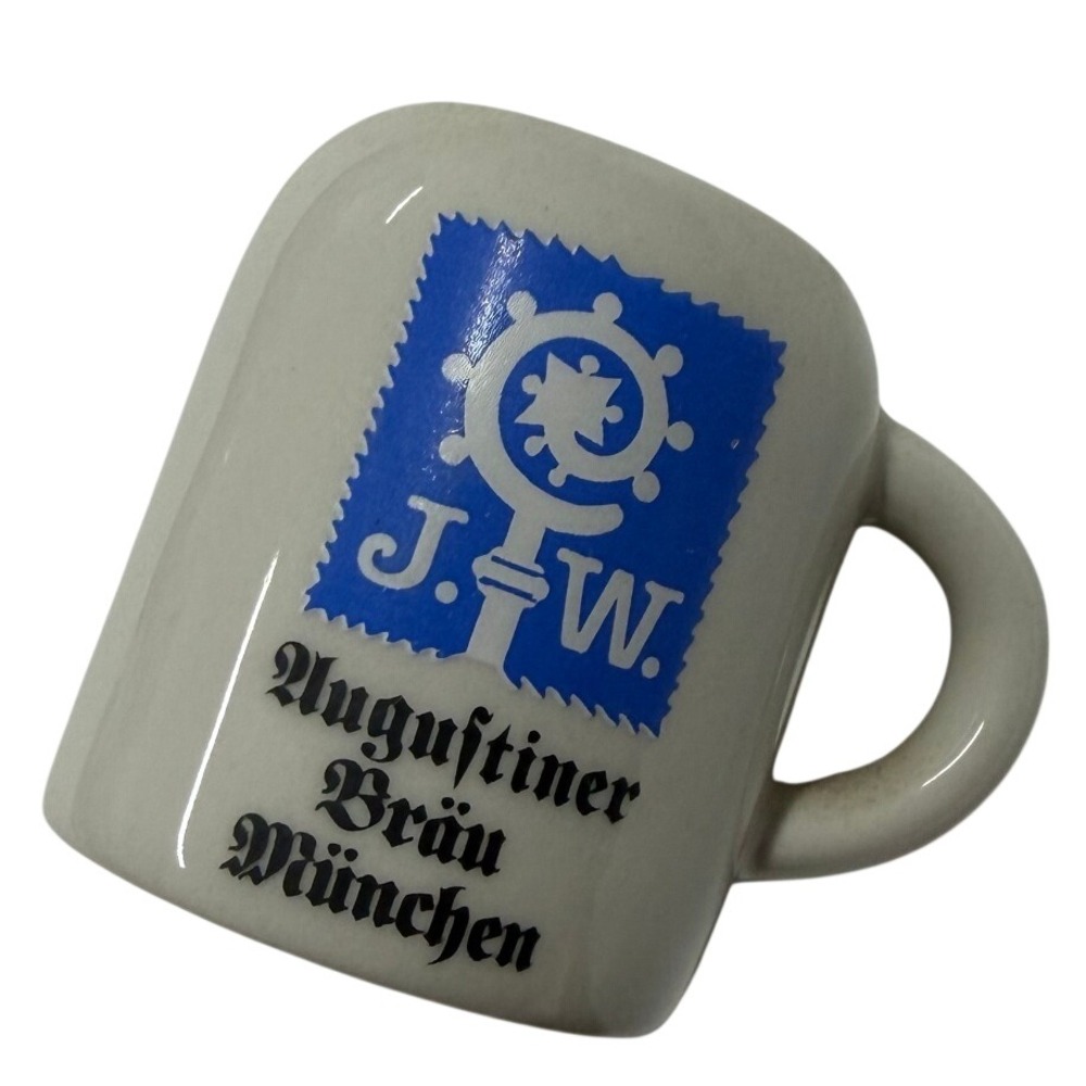 Vintage Augustiner Brau Munchen Miniature Ceramic Beer Stein Mug